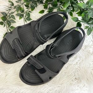 CROCS Black Adjustable Sandals
